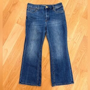 KUT From The Kloth Kelsey High Waist Ankle Inset Kick Flare Jeans Size 6 Petite